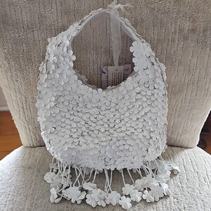 Elegant White Floral Women's Bag
